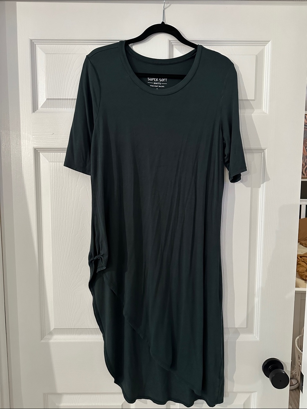 torrid Dark Teal Asymmetric Tunic with Side Knot